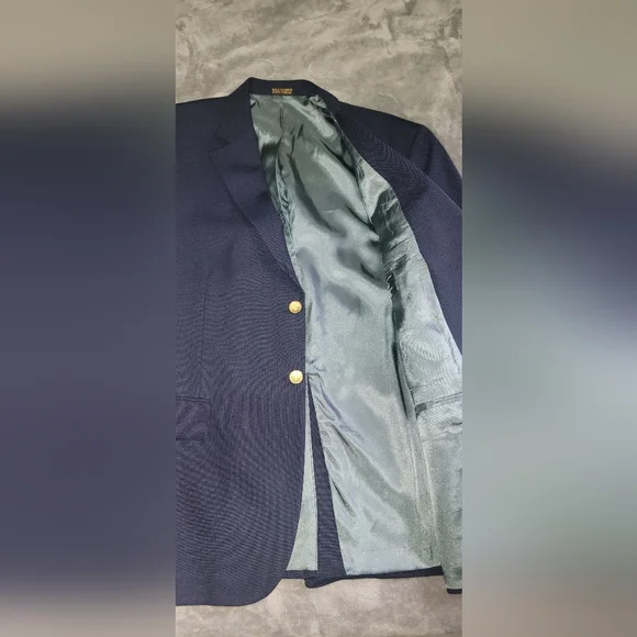 Stafford Mens Navy Blue Jacket Sport Blazer 2 Button Suit Jacket 42S - Picture 3 of 10